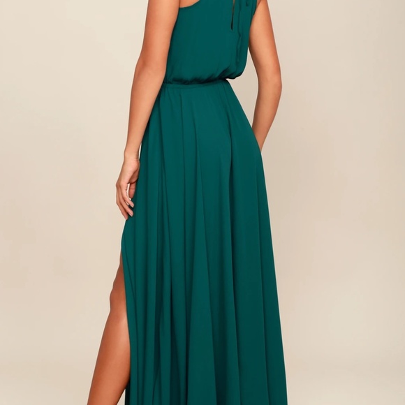 Lulus Essence Of Style Teal Green Maxi Dress - Size M - Picture 3 of 3
